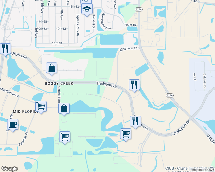 map of restaurants, bars, coffee shops, grocery stores, and more near 1794-2048 Tradeport Dr in Orlando