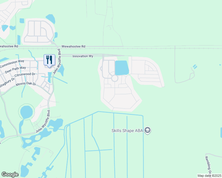 map of restaurants, bars, coffee shops, grocery stores, and more near 10018 Pecan Hickory Way in Orlando