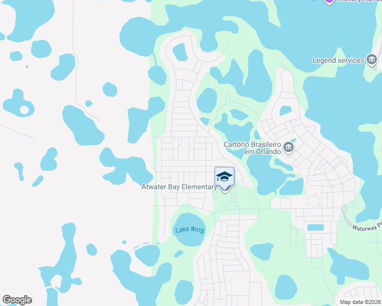 map of restaurants, bars, coffee shops, grocery stores, and more near 16850 Oakboro Street in Winter Garden