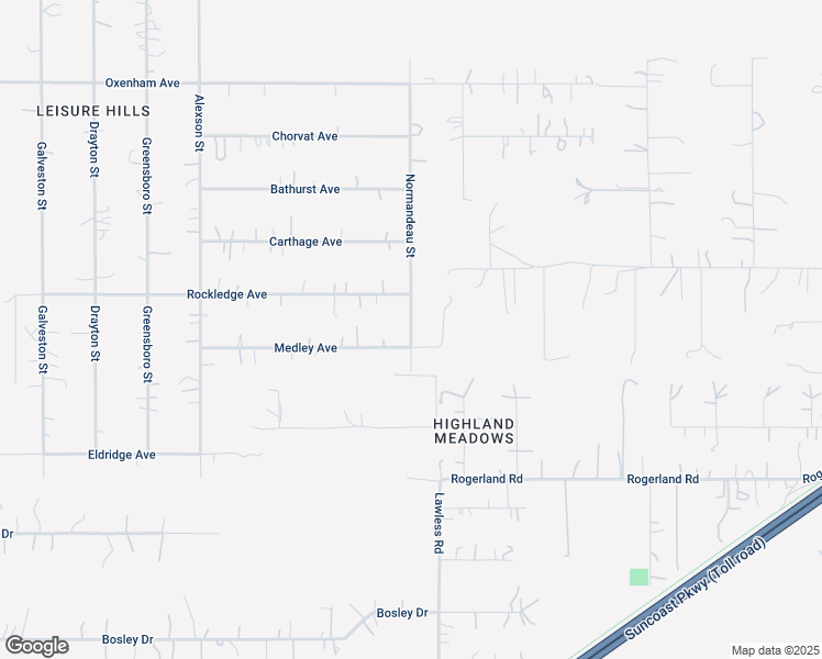 map of restaurants, bars, coffee shops, grocery stores, and more near 17852 Normandeau Street in Spring Hill