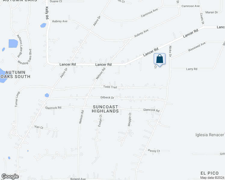 map of restaurants, bars, coffee shops, grocery stores, and more near 14914 Todd Trail in Spring Hill