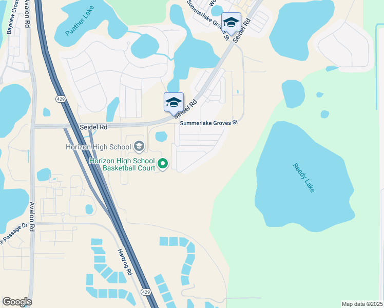 map of restaurants, bars, coffee shops, grocery stores, and more near 15060 Stuttgart Alley in Winter Garden