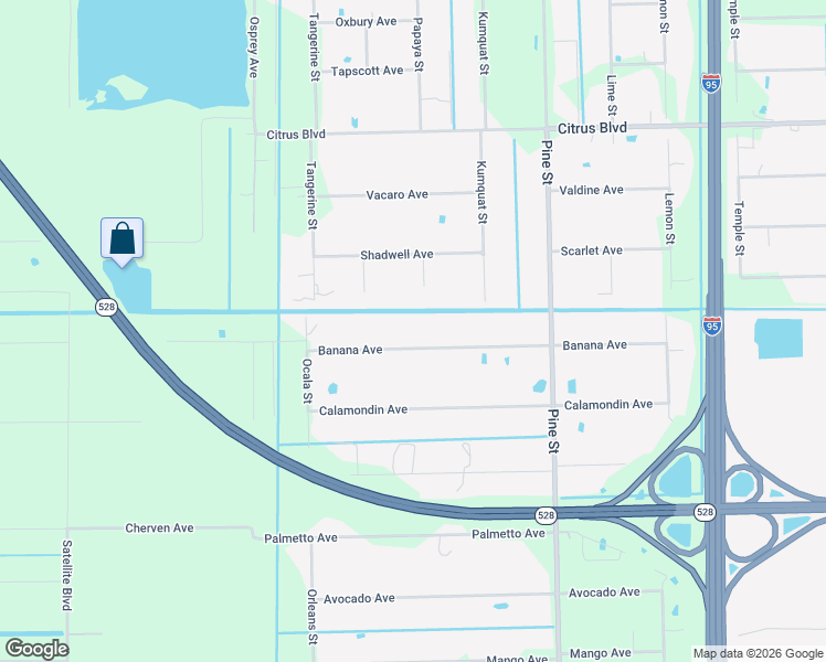 map of restaurants, bars, coffee shops, grocery stores, and more near 5240 Banana Avenue in Cocoa