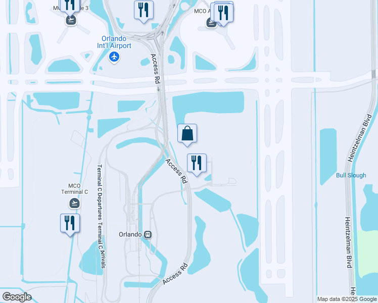 map of restaurants, bars, coffee shops, grocery stores, and more near 10453 Jeff Fuqua Boulevard in Orlando