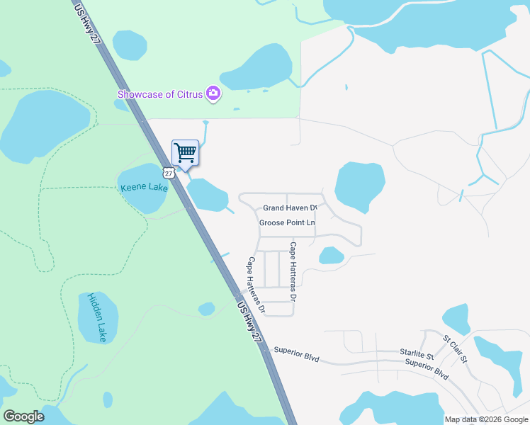 map of restaurants, bars, coffee shops, grocery stores, and more near 15317 Groose Point Lane in Clermont