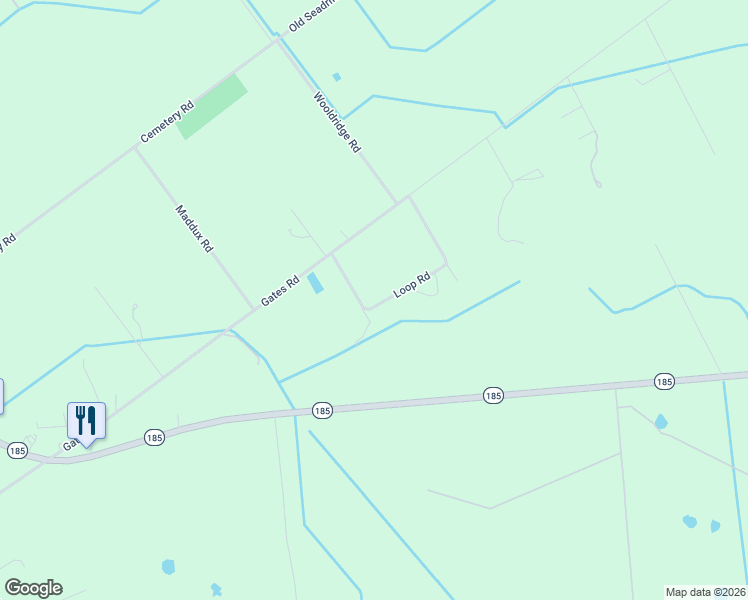 map of restaurants, bars, coffee shops, grocery stores, and more near 209 Loop Road in Seadrift