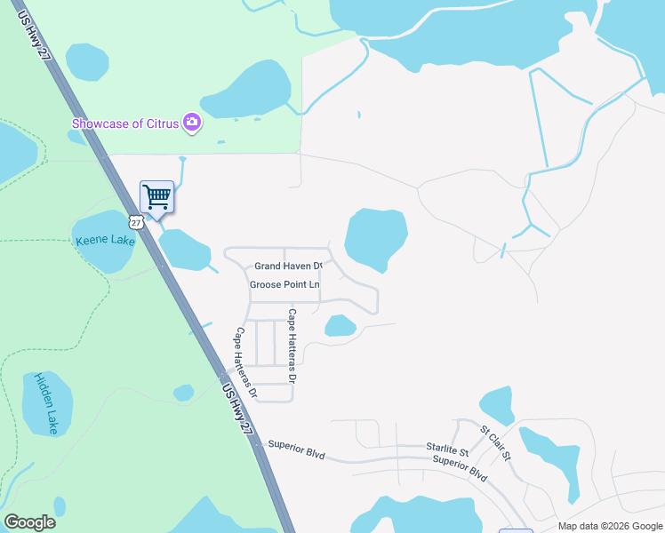 map of restaurants, bars, coffee shops, grocery stores, and more near 15442 Grand Haven Drive in Clermont
