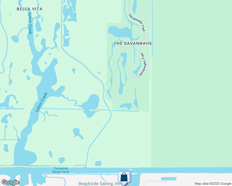 map of restaurants, bars, coffee shops, grocery stores, and more near 3150 Savannahs Trail in Merritt Island