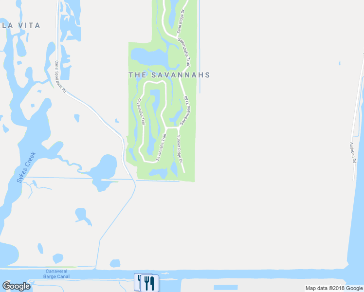 map of restaurants, bars, coffee shops, grocery stores, and more near 3505 Sunset Ridge Drive in Merritt Island