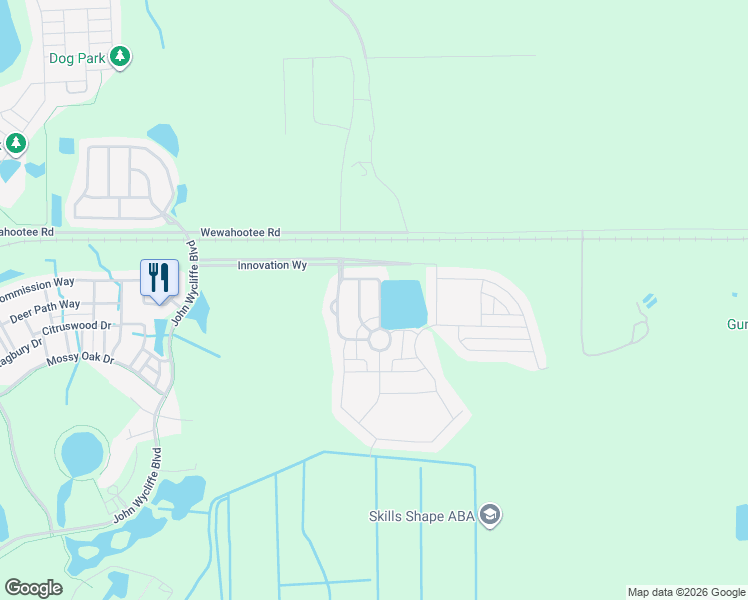 map of restaurants, bars, coffee shops, grocery stores, and more near 9802 Pecan Hickory Way in Orlando