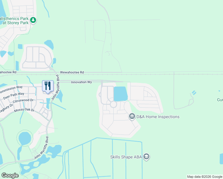 map of restaurants, bars, coffee shops, grocery stores, and more near 9802 Pecan Hickory Way in Orlando