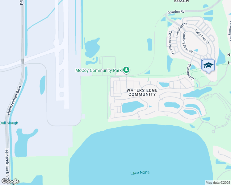 map of restaurants, bars, coffee shops, grocery stores, and more near 10136 Hartford Maroon Road in Orlando