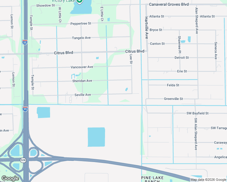 map of restaurants, bars, coffee shops, grocery stores, and more near 4070 Seville Avenue in Cocoa