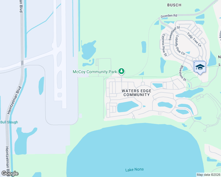 map of restaurants, bars, coffee shops, grocery stores, and more near 10135 Hartford Maroon Road in Orlando