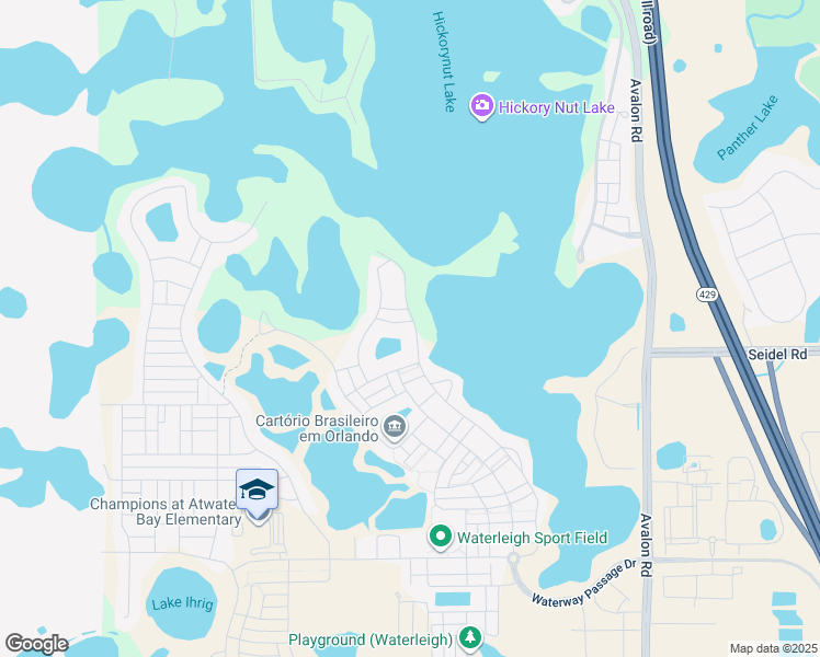 map of restaurants, bars, coffee shops, grocery stores, and more near 16712 Harper Cove Drive in Winter Garden