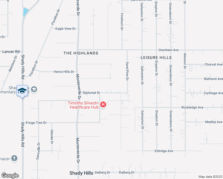 map of restaurants, bars, coffee shops, grocery stores, and more near 16741 Diplomat Drive in Spring Hill