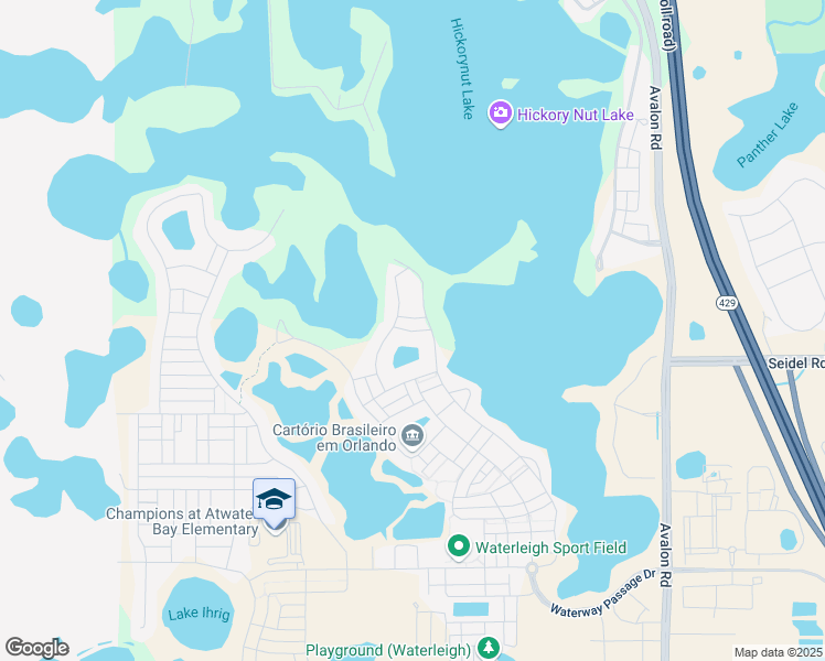 map of restaurants, bars, coffee shops, grocery stores, and more near 16712 Harper Cove Drive in Winter Garden
