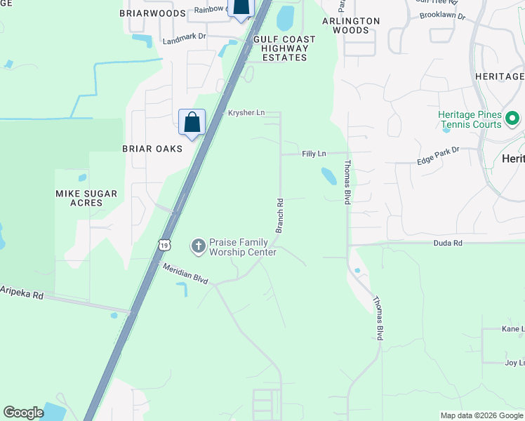 map of restaurants, bars, coffee shops, grocery stores, and more near 18103 Branch Road in Hudson