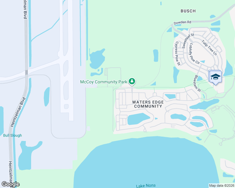 map of restaurants, bars, coffee shops, grocery stores, and more near 10136 Hartford Maroon Road in Orlando