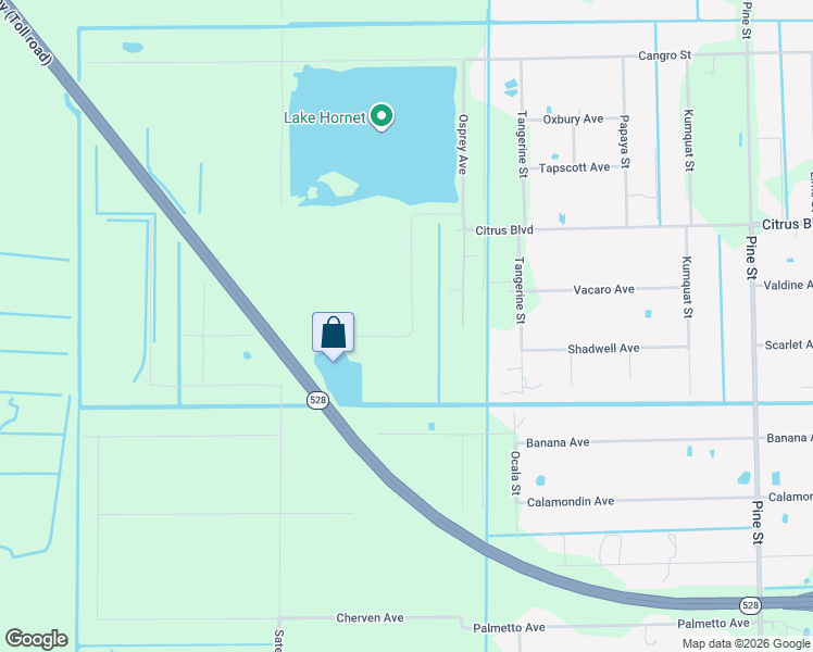 map of restaurants, bars, coffee shops, grocery stores, and more near Palae Lane in Cocoa