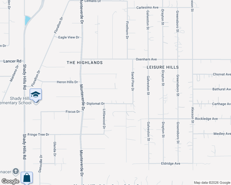 map of restaurants, bars, coffee shops, grocery stores, and more near 16736 Richloam Lane in Spring Hill