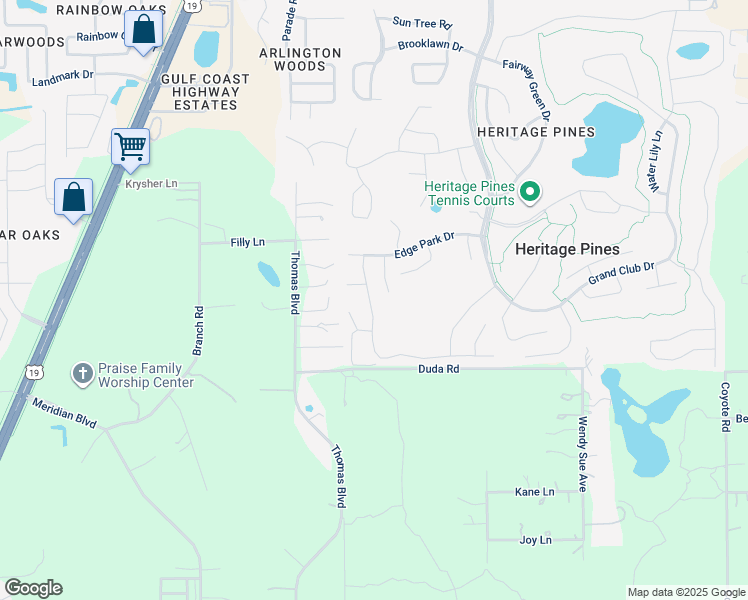 map of restaurants, bars, coffee shops, grocery stores, and more near 18301 Rock Oak Court in Hudson