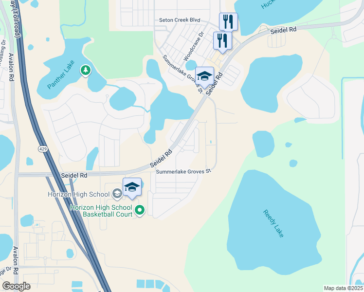 map of restaurants, bars, coffee shops, grocery stores, and more near 9792 Emerald Berry Drive in Winter Garden