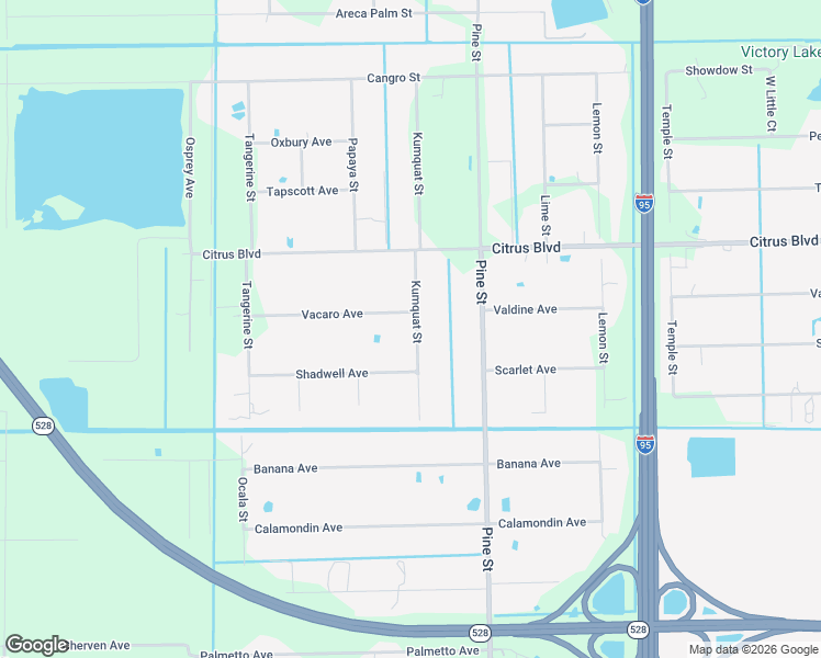 map of restaurants, bars, coffee shops, grocery stores, and more near 4345 Kumquat Street in Cocoa
