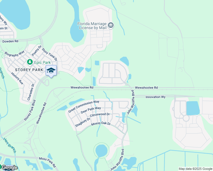 map of restaurants, bars, coffee shops, grocery stores, and more near 13152 Moss Park Ridge Drive in Orlando