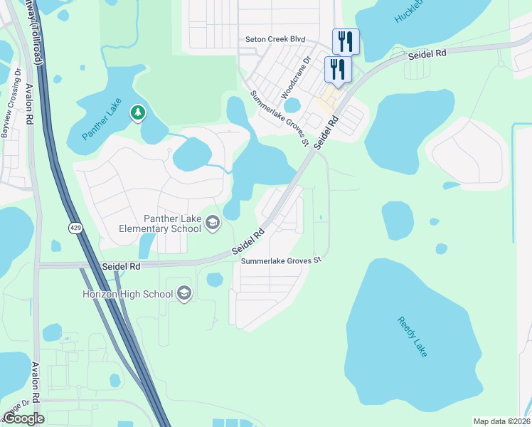 map of restaurants, bars, coffee shops, grocery stores, and more near 9736 Amber Chestnut Way in Winter Garden