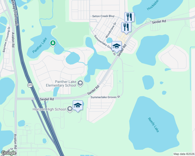 map of restaurants, bars, coffee shops, grocery stores, and more near 9736 Amber Chestnut Way in Winter Garden