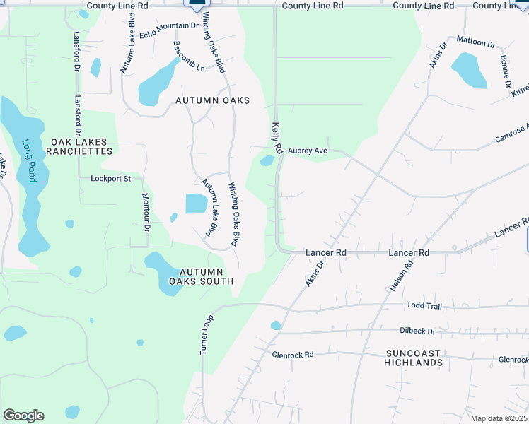 map of restaurants, bars, coffee shops, grocery stores, and more near 18239 Kelly Road in Spring Hill
