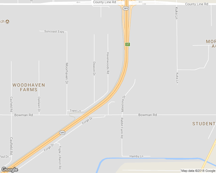 map of restaurants, bars, coffee shops, grocery stores, and more near 18311 Havenwoods Road in Shady Hills
