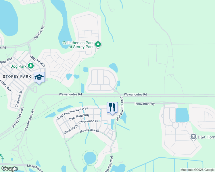 map of restaurants, bars, coffee shops, grocery stores, and more near 12722 Weatherford Way in Orlando