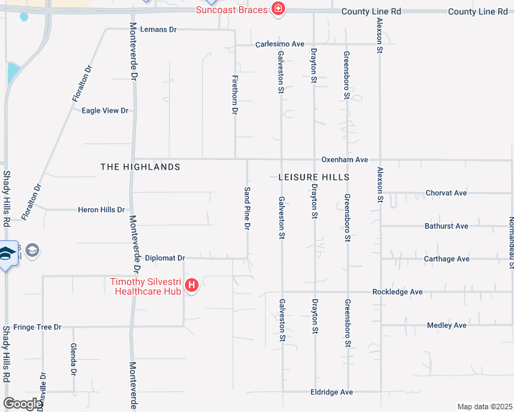 map of restaurants, bars, coffee shops, grocery stores, and more near 18300 Sand Pine Drive in Spring Hill