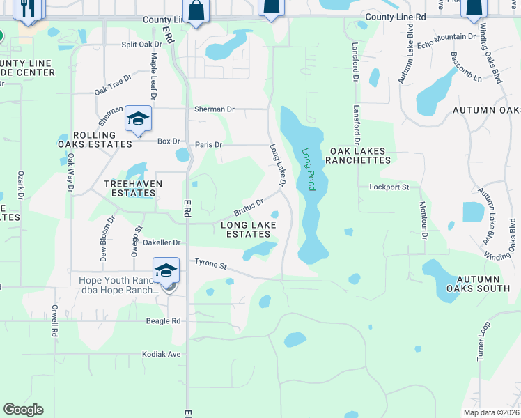 map of restaurants, bars, coffee shops, grocery stores, and more near 13222 Brutus Drive in Hudson