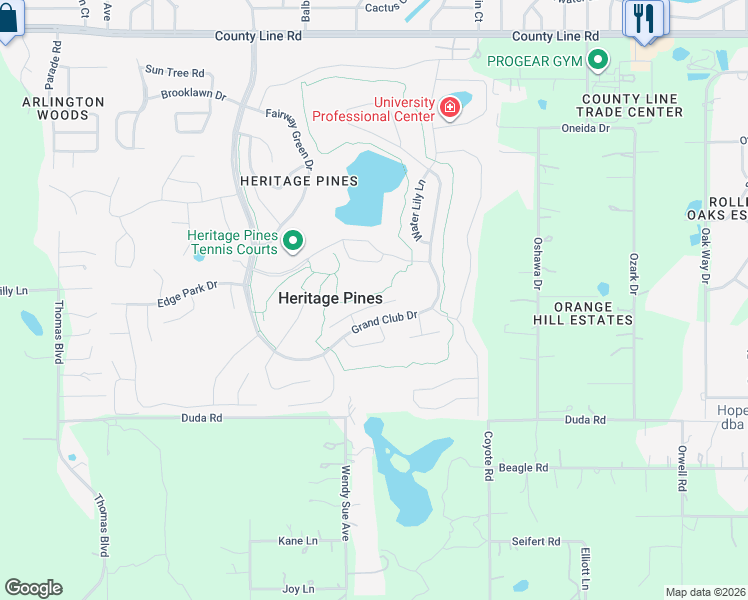 map of restaurants, bars, coffee shops, grocery stores, and more near 11744 Wayside Willow Court in Hudson