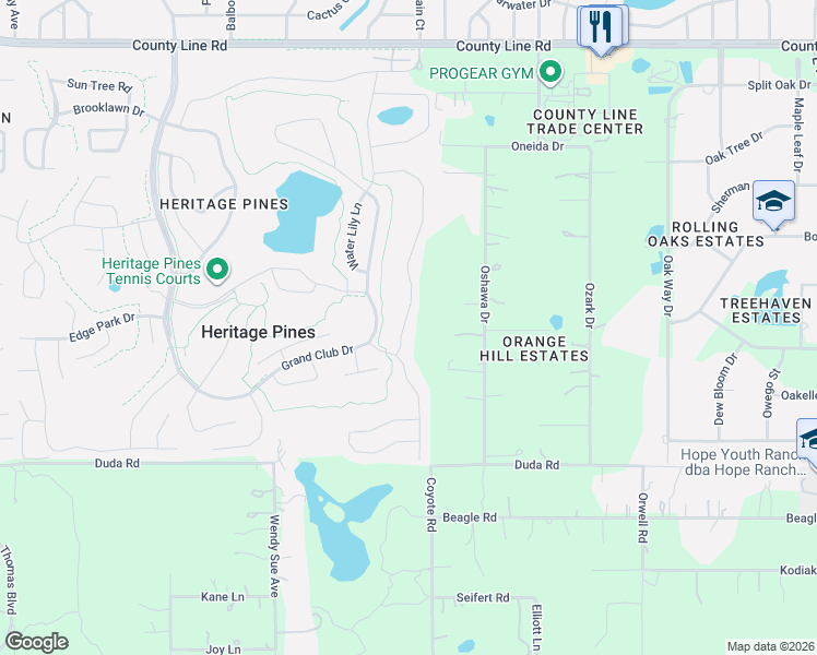map of restaurants, bars, coffee shops, grocery stores, and more near 18351 Bent Pine Drive in Hudson