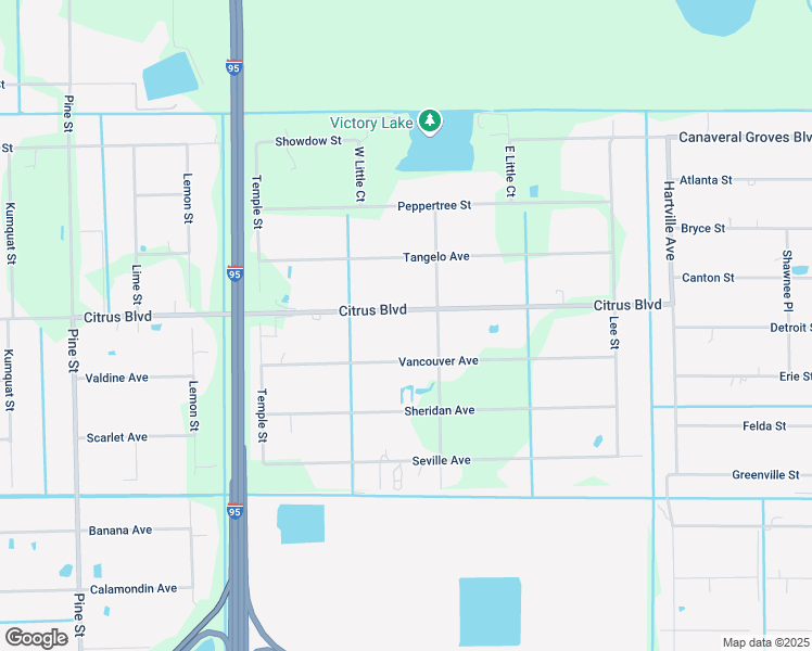 map of restaurants, bars, coffee shops, grocery stores, and more near 4325 Citrus Boulevard in Cocoa