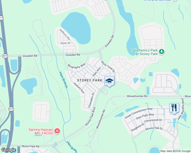 map of restaurants, bars, coffee shops, grocery stores, and more near 11910 Philosophy Way in Orlando