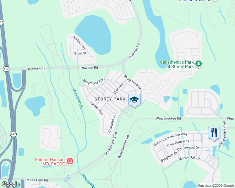map of restaurants, bars, coffee shops, grocery stores, and more near 11910 Philosophy Way in Orlando