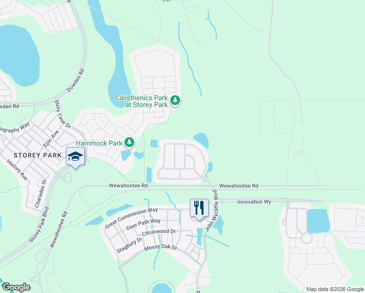 map of restaurants, bars, coffee shops, grocery stores, and more near 12805 Moss Park Ridge Drive in Orlando