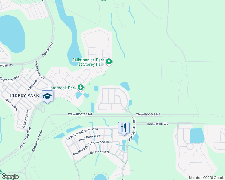 map of restaurants, bars, coffee shops, grocery stores, and more near 12811 Moss Park Ridge Drive in Orlando