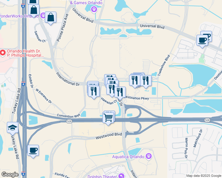 9808 International Drive Orlando Fl Walk Score Map Of Restaurants Bars Coffee S Grocery Ore Near 9808