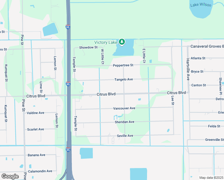 map of restaurants, bars, coffee shops, grocery stores, and more near 4325 Citrus Boulevard in Cocoa