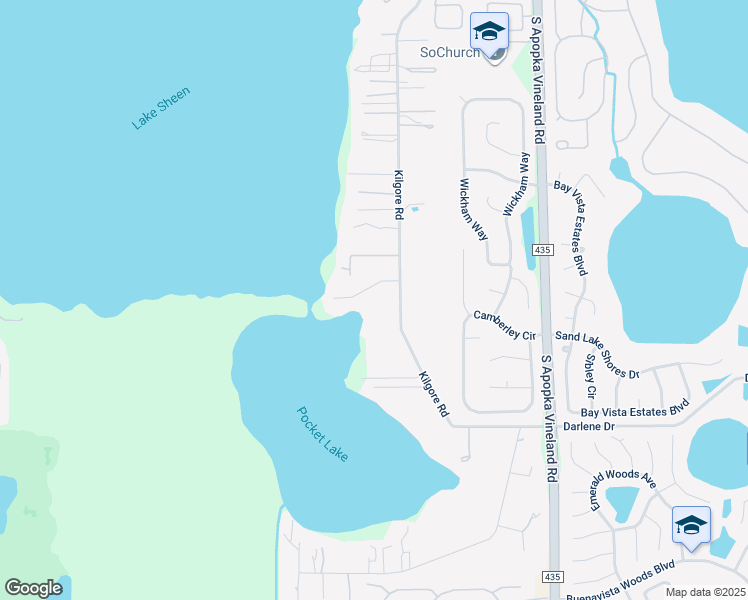 map of restaurants, bars, coffee shops, grocery stores, and more near 9740 Kilgore Road in Orlando