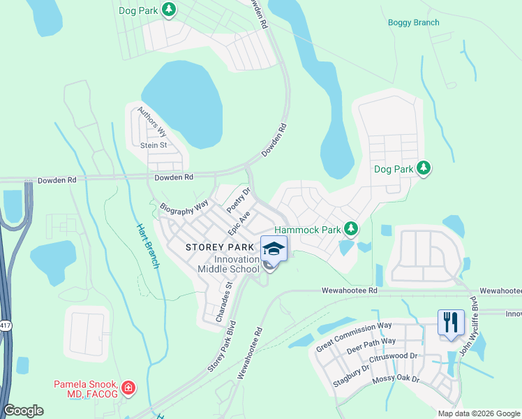 map of restaurants, bars, coffee shops, grocery stores, and more near 11868 Story Time Drive in Orlando