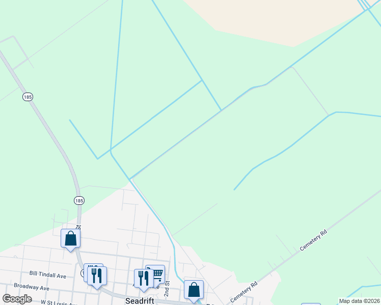 map of restaurants, bars, coffee shops, grocery stores, and more near in Seadrift