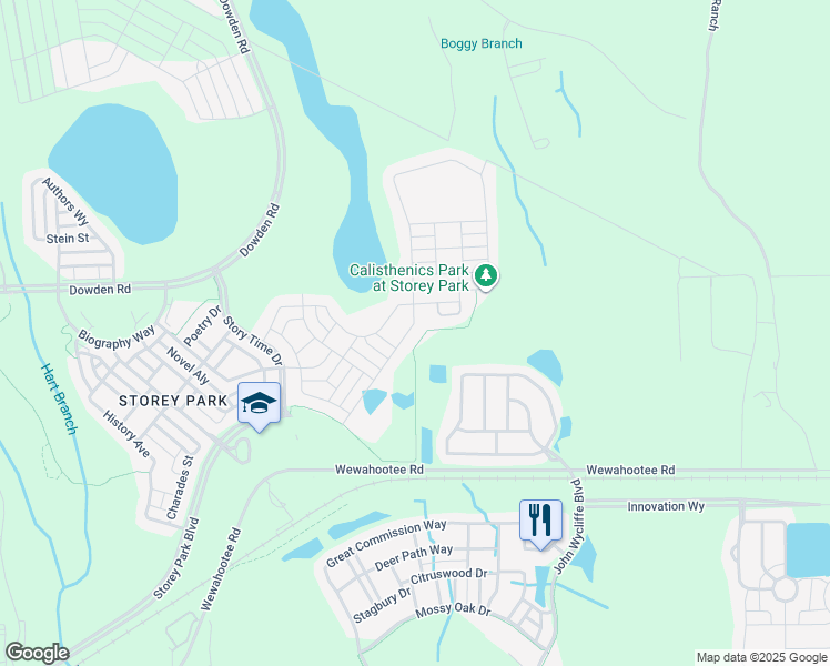 map of restaurants, bars, coffee shops, grocery stores, and more near 11948 Satire Street in Orlando