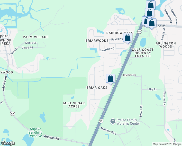 map of restaurants, bars, coffee shops, grocery stores, and more near 18503 Waydale Loop in Hudson